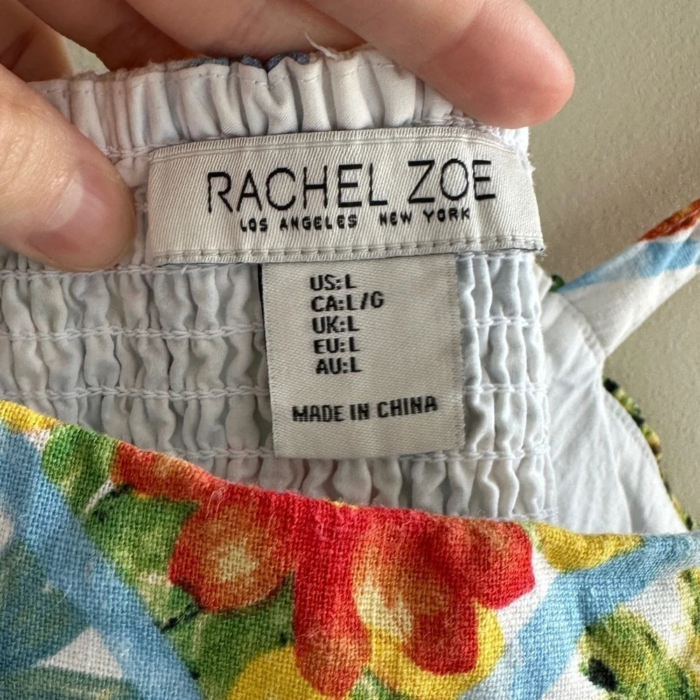 Rachel Zoe Tropical Print Matching Tank Top & A-Line Skirt Set,Blue/Green, Large - Picture 7 of 16